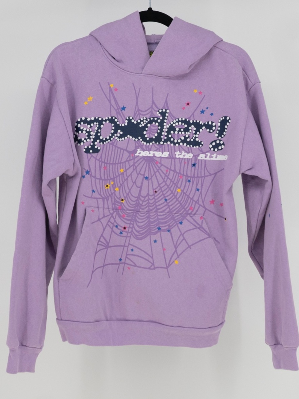 Sp5der Hares The Slime Hoodie Lavender Purple Heavyweight Spider Web Hoodie S